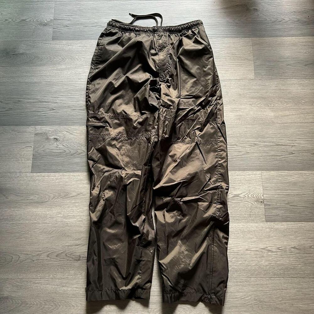 Vintage 90s Iridescent bronze Wide Leg Nylon Track Pants Baggy